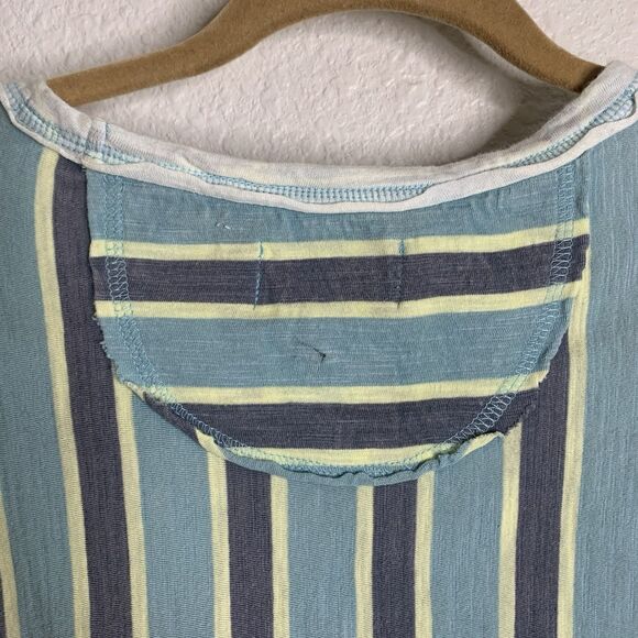 Free People Get Real T-Shirt Oversized Medium S/S Color-block Striped Green New - Picture 13 of 16
